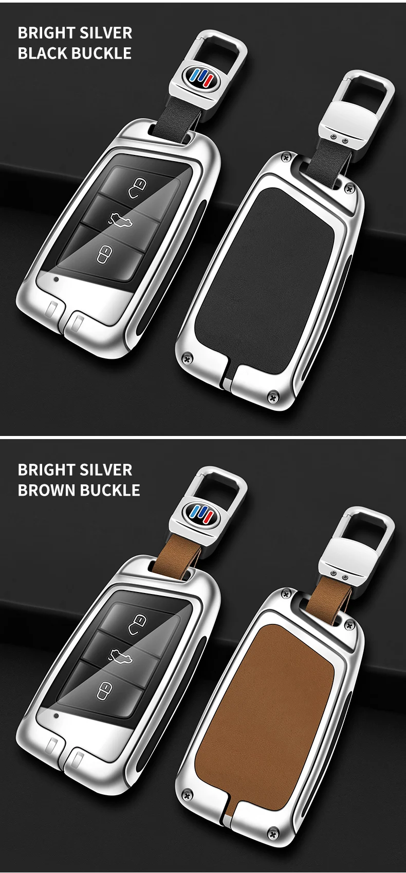 Custodia per chiave auto in pelle metallica Shell Fob per VW Volkswagen Passat B8 Magotan per Skoda Kodiaq Superb A7 per accessori per sedili - Sffbcba11c78d4868827a3a11e3be40202