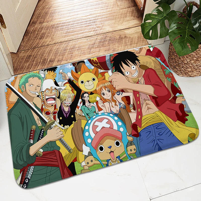 

Anime Carpet Anti Slip One Custom Bathroom Living Room Rug Soft Doormat Entrance Door Flannel Hallway Veranda Floor Kitchen Mat