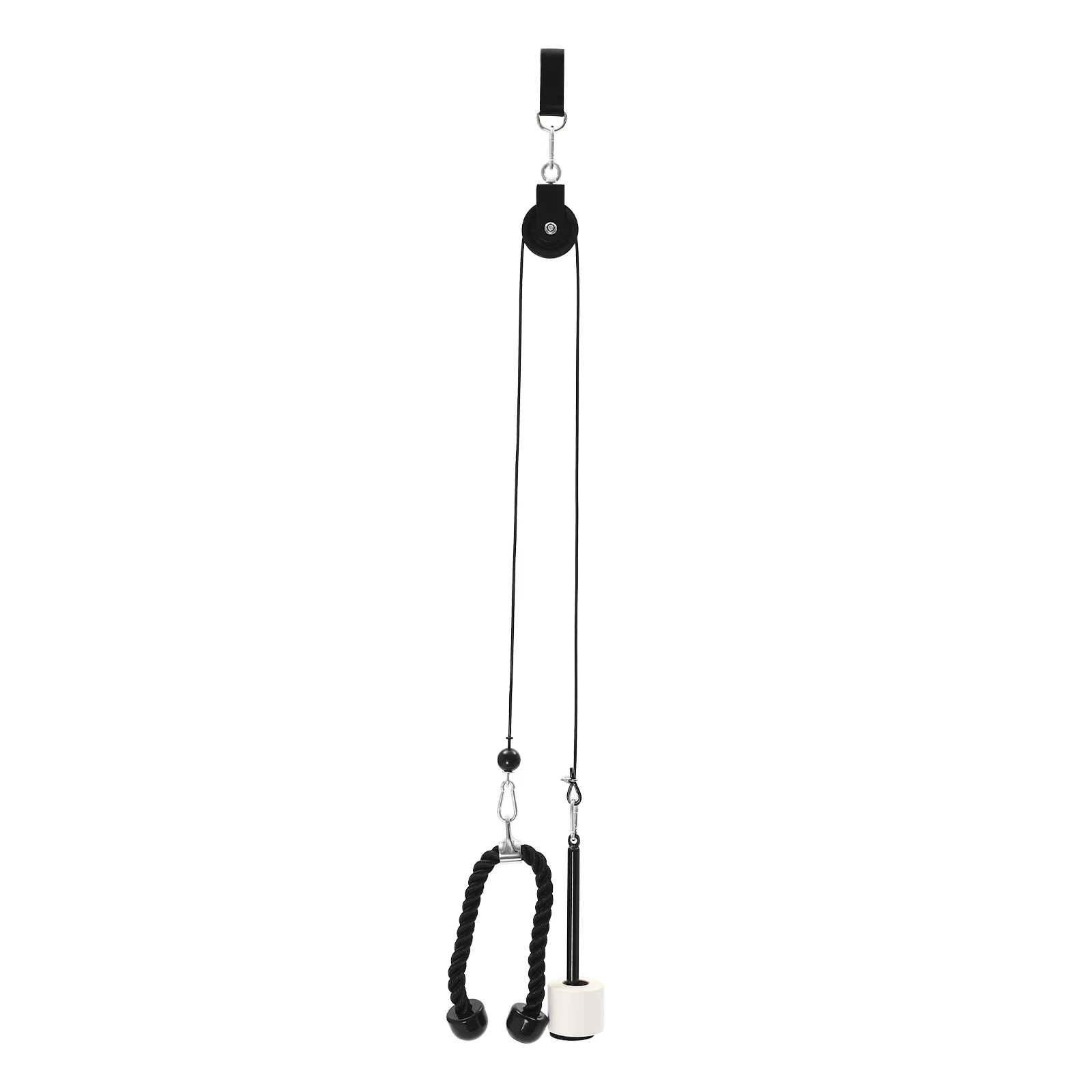 Fitness Weight Pulley Cable Machine System Arm Biceps Triceps Hand Training Equipment 220.46 lbs Capacity W/360° Swivel Top Ring 2