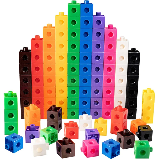 100pcs Mathematics Linking Cubes Interlocking Multilink Counting Stacking Blocks Kids Learning Educational Children Toys Gifts 1