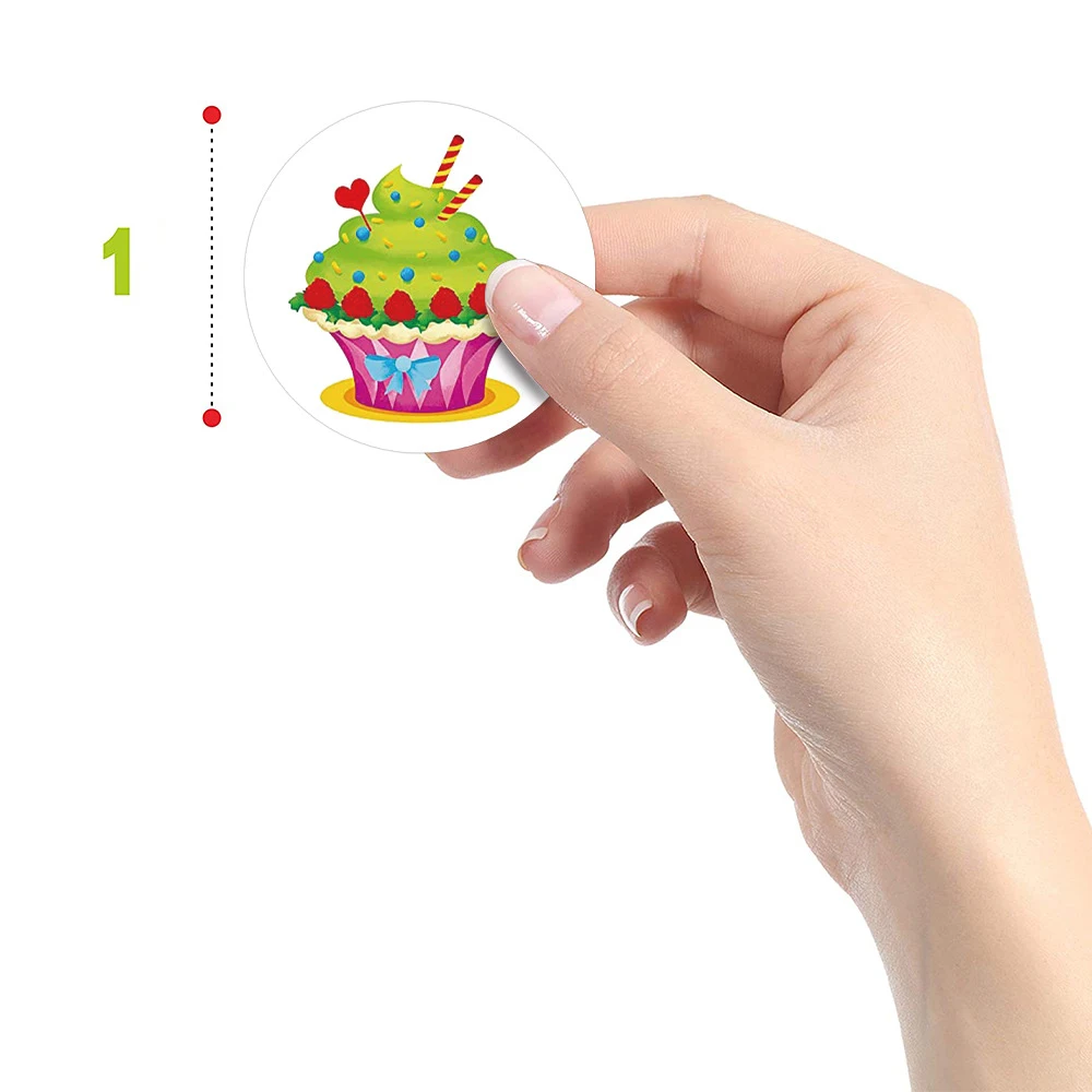 50–500 Stück runde Siegeletiketten, Aufkleber, Hochzeit, Party, Geburtstag, Geschenk, Dekoration, Etiketten, Cupcake, Schreibwaren, Aufkleber – Detail 8