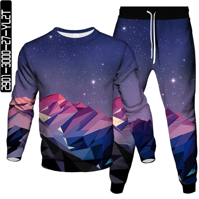 

Colorful Galaxy Cloud Vortex Star Harajuku Style Men Clothing Suit Sweatshirt Pants 2Pcs Set Women Outdoor Tracksuit Size S-6XL