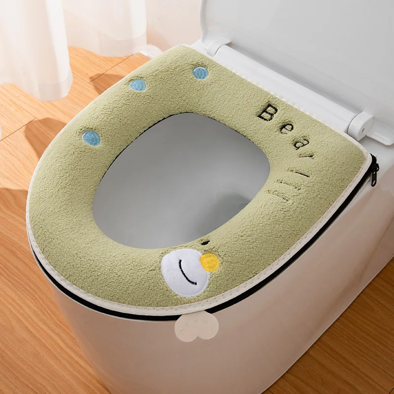 Home cute soft toilet seat pad autumn winter universal waterproof portable warm potty cushion