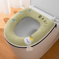 Home cute soft toilet seat pad autumn winter universal toilet mat covers thick back Pu waterproof portable warm potty cushion 1