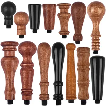 Manico in legno di qualità sigillo di cera accessori per timbri portatile Mini strumento di tenuta fai da te manici in noce perlato retrò Post regali decorativi