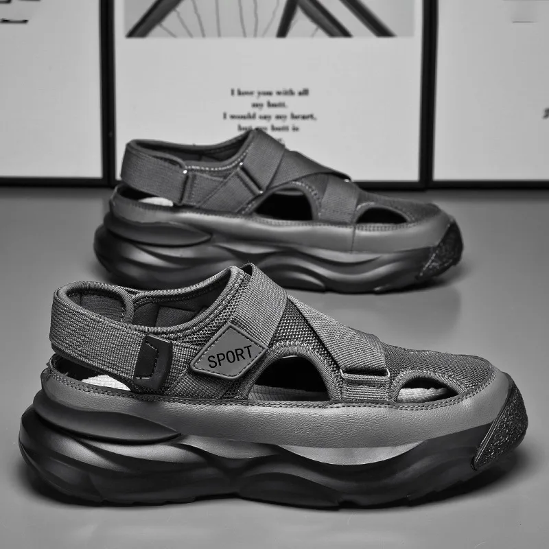 

Summer Cave Casual Sandals for Men 2024 New Baotou Sports Shoes Men's Dad Driving Sandals for Male Beach Shoes platform sandals