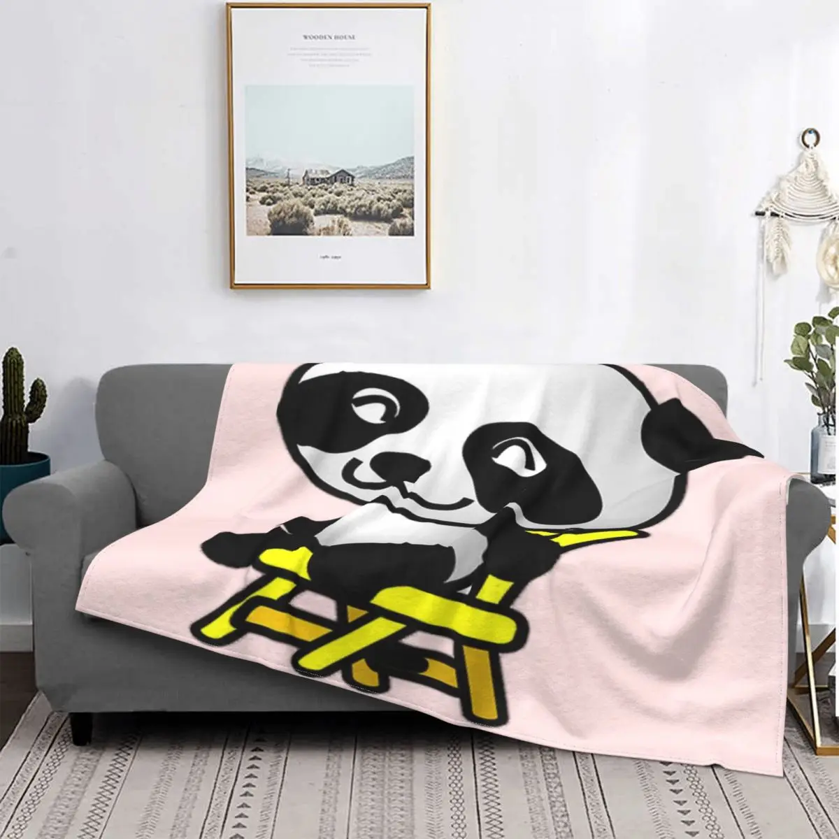 Manta A Cuadros Para Cama, Cobertor De Cama Con Motivos De Panda Y Mamá, Ideale Per La Playa, Picnic, 10 Unidades