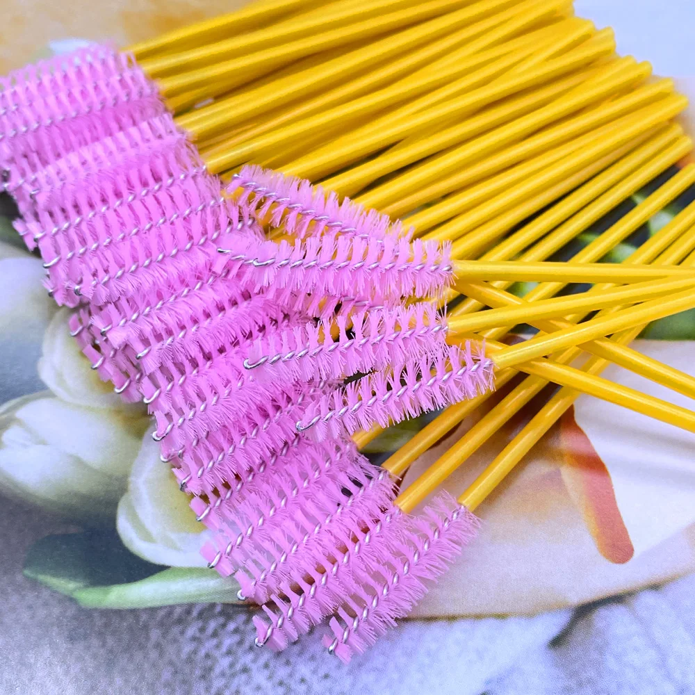 Zanse 500pcs 일회용 마스카라 완드 속눈썹 브러쉬 스풀리 눈 속눈썹 연장, 눈썹 및 메이크업 브러쉬 메이크업 도구