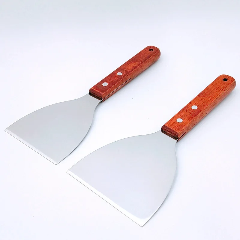 Stainless Steel Slant Grill Griddle Spatula Scraper Diner Flat Straight Blade for BBQ Cast Iron Griddle Grill