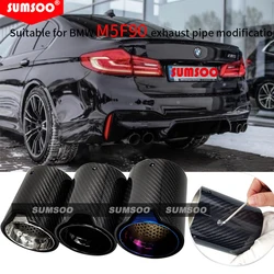 genuine SUMSOO 4PCS  Carbon Fiber Exhaut tip golden blue silver black Fits for BMW M5 F90 Carbon Fiber Exhaust tips