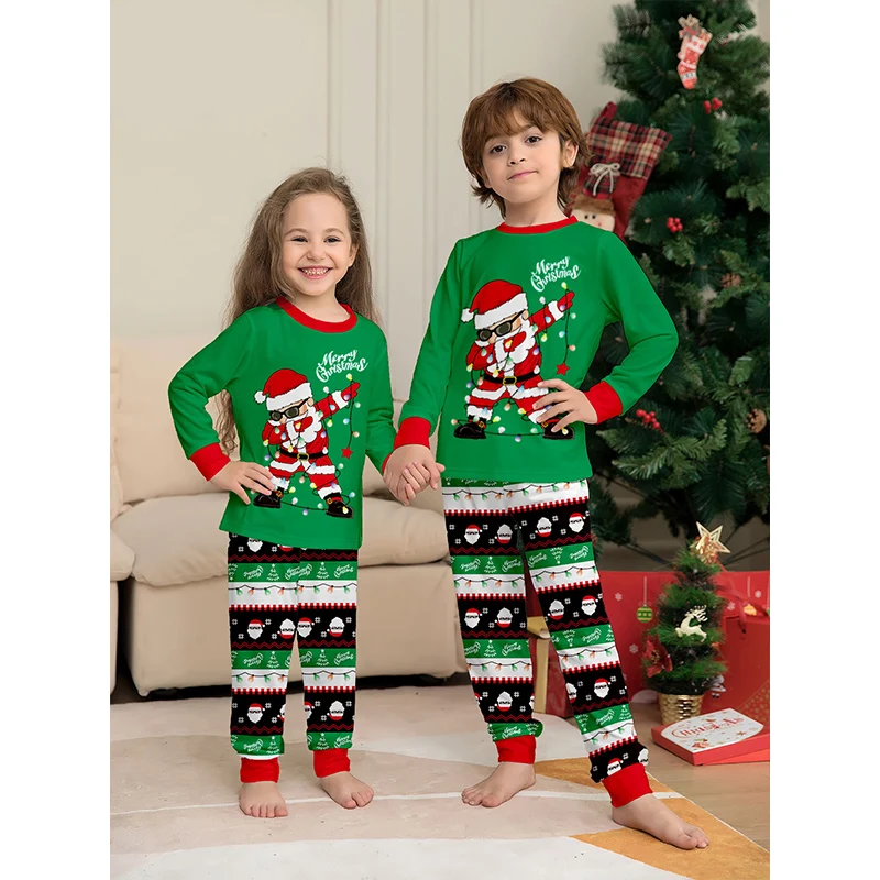 thumbnail image 5 of Conjuntos familiares a juego para Navidad, pijamas para adultos, niños, mamá y papá, mamelucos para bebés, ropa de dormir informal, pijamas de aspecto familiar de Navidad para Claus, 5 of 5