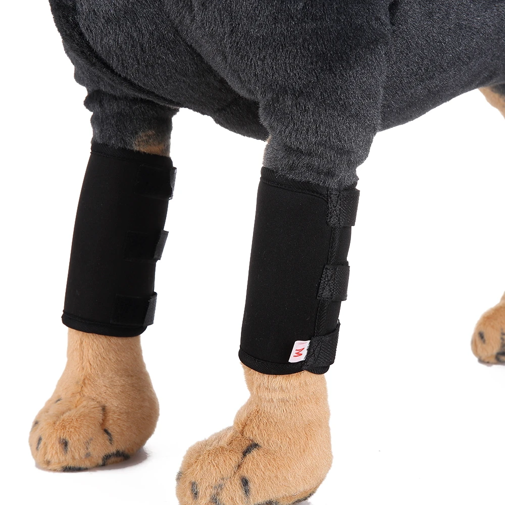 1Pair Dog Elbow Protector Sleeve Elbow Pad Dog Leg Hock Joint Protection Wounds with Bandage Wrap Heals Sprains Helps Pet Supply