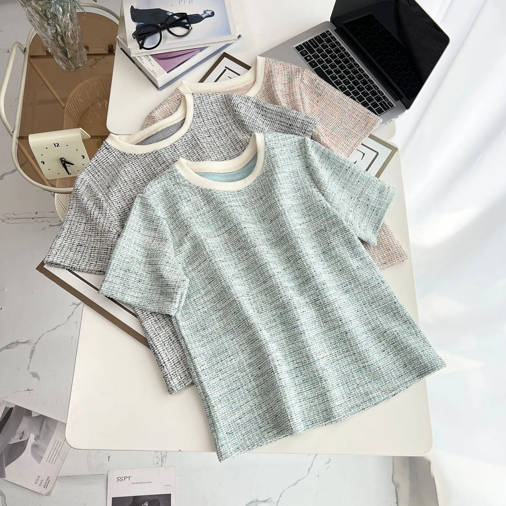 100kg Fashion Top Temperament Chic Short Sleeve Plus Size Tees Casual Short Sleeve T-shirt For Women 665