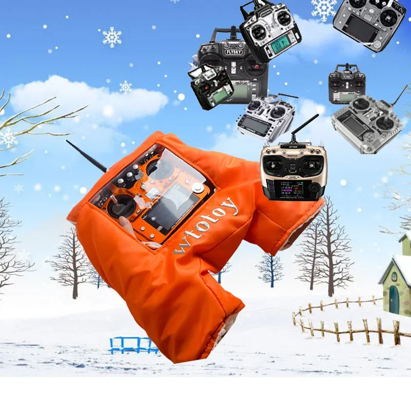 Gant pour télécommande drone - Protection hiver, noir ou orange