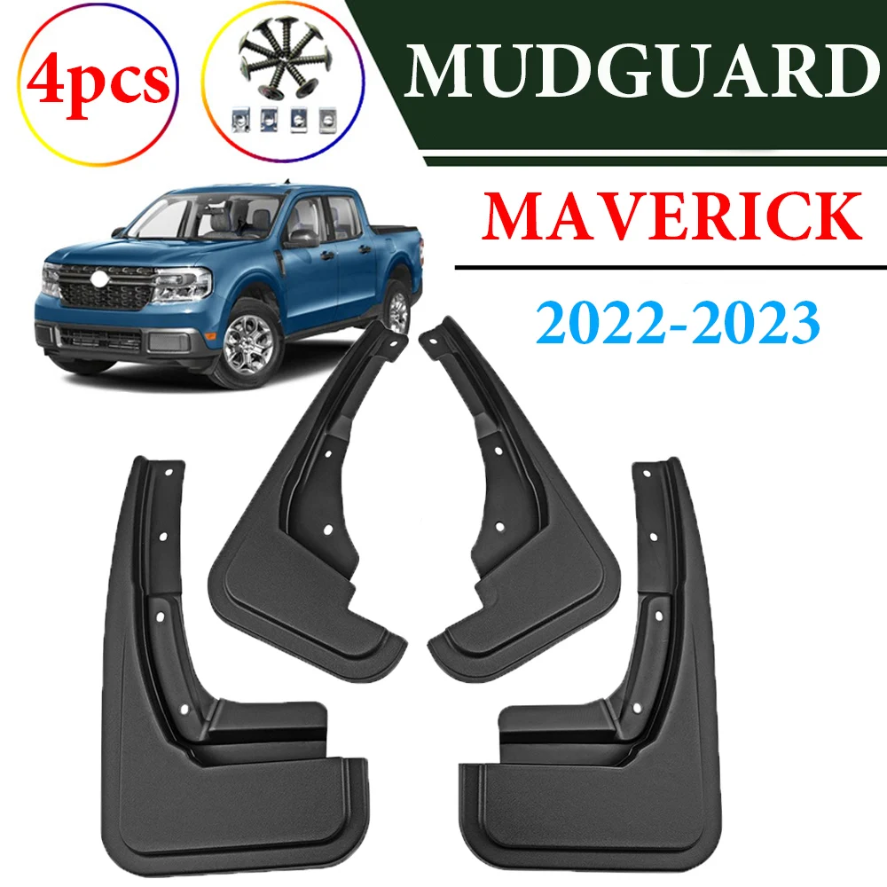 

New upgrade Mud Guards Splash Guards Splashguards 4pcs Front Rear Automobile Accessories For Ford Maverick 2022 2023