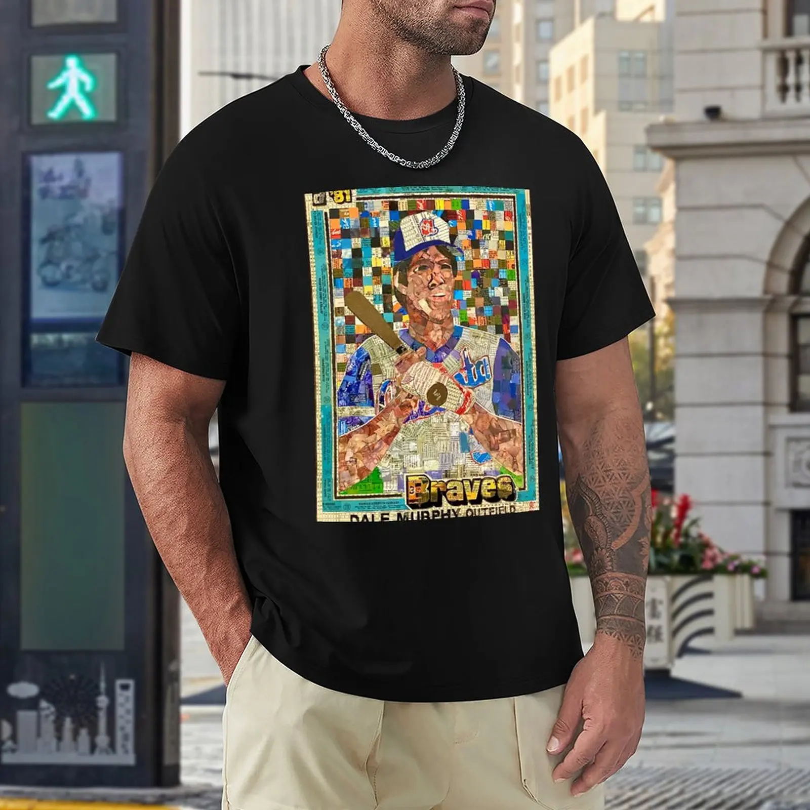 Dale Murphy - Braves baseball card mosaic T-Shirt tops summer clothes  Oversized t-shirt cute tops mens graphic t-shirts hip hop