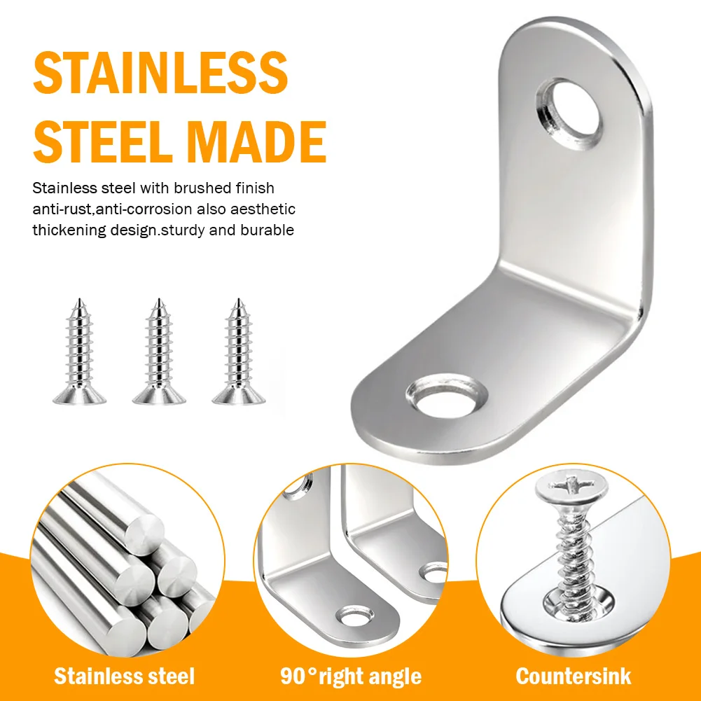 Stainless Steel L Shaped Corner Brackets for Furniture