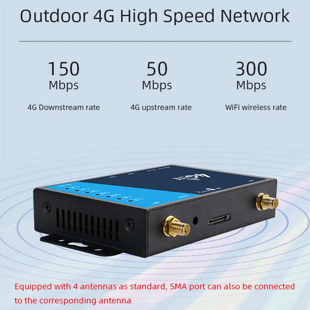 Wireless Wi-fi Router com Slot para Cartão Sim Antena Proteção Firewall Grau Industrial 4g Banda Larga Lte Cpe 4g - Imagem 6