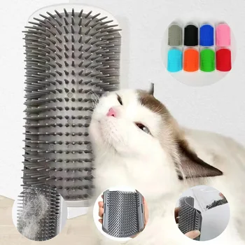 Cat Massage Comb for Hair Removal and Scratching Corner Cat Scrubber with Catnip for Cat Self Cleaning Pet Grooming Tool for Cat
