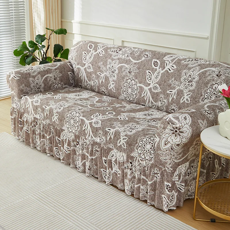 Retro Floral Stretch Sofa Slipcover – Fits 1, 2, 3, 4 Seater Couches, Elastic Protector