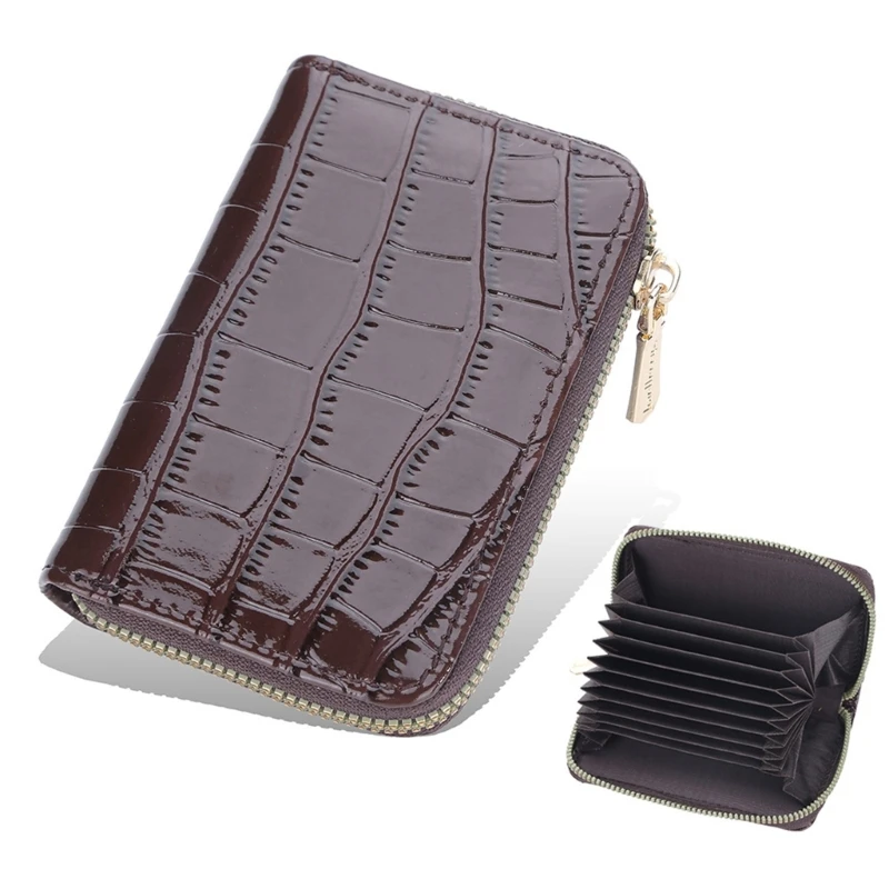 

Women Zipper Wallet Business Card Coin Purse PU Leather Change Pocket Card Holder Portable Travel Cards Organizer Casual