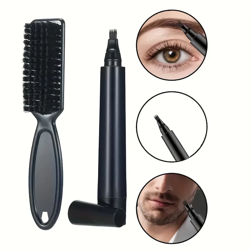 Beard Filling Pen Kit Beard Enhancer Brush Coloring Shaping Tools Waterproof Hair Pencil Man Cosmetic