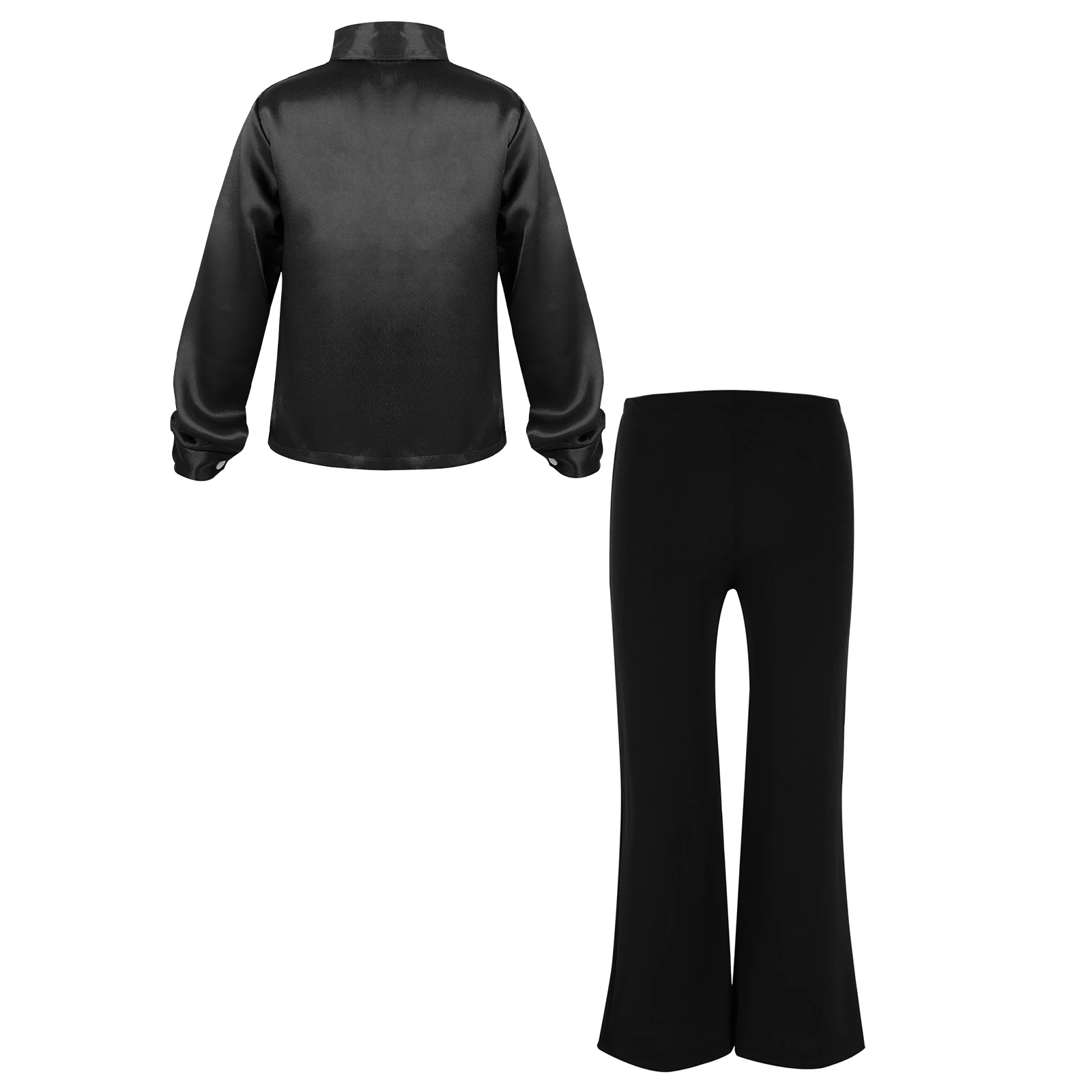Kinder-Jungen-Jazz-Tanz-Bühnenoutfits, Hip-Hop-Kostüm, langärmliges, glitzerndes Paillettenhemd mit Knöpfen und Hose – Detail 30