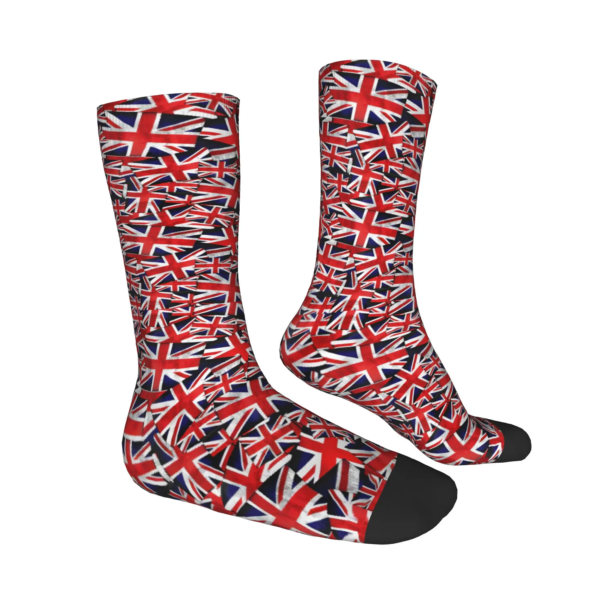 Benutzerdefinierte Neuheit Druck Union Jack Flagge der britischen Socken für Männer Frauen dehnbare Sommer Herbst Winter Schottland Crew Socken – Detail 3