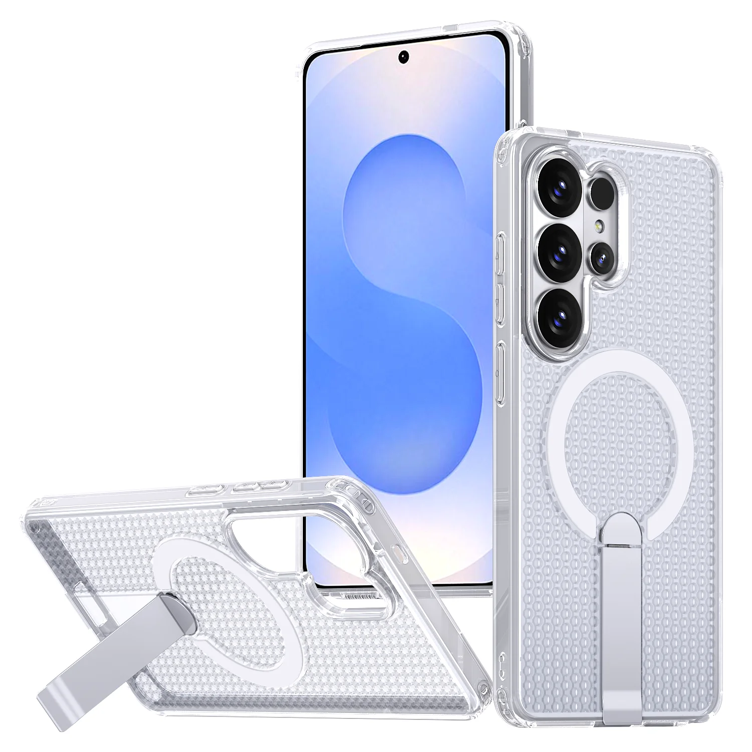 Luxury Magnetic Bracket Rugged Phone Case with Heat Dissipation