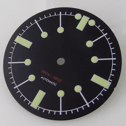 Vintage Green Luminous Diver Watch Dial, 31mm - Diving Wristwatch Accessory (Black dial)