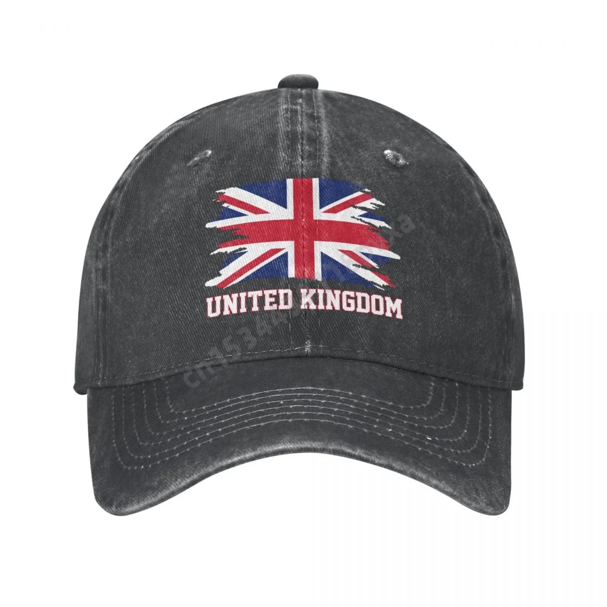 

United Kingdom Flag Great Britain UK Unisex Adult Charcoal Washed Denim Baseball Cap Men Classic Vintage Cotton Dad Trucker Hat