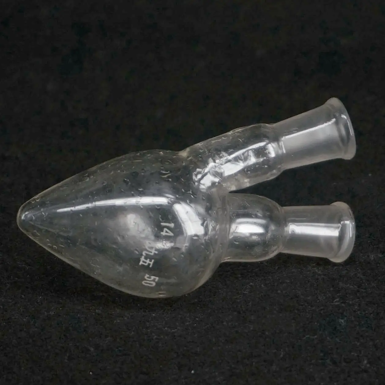 

50ml 14/23 Joint Twin Neck Pear Shape Glass Flask Quickfit Laboratory Ware