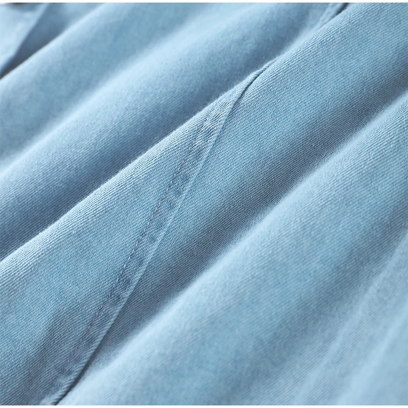 Sommer Neue frauen Ärmellose Denim Revers Maxi Kleider Mit Lange-Taste Trendy Waschen Blau Slim Fit Kleid Weibliche Elegante kleidung – Detail 8