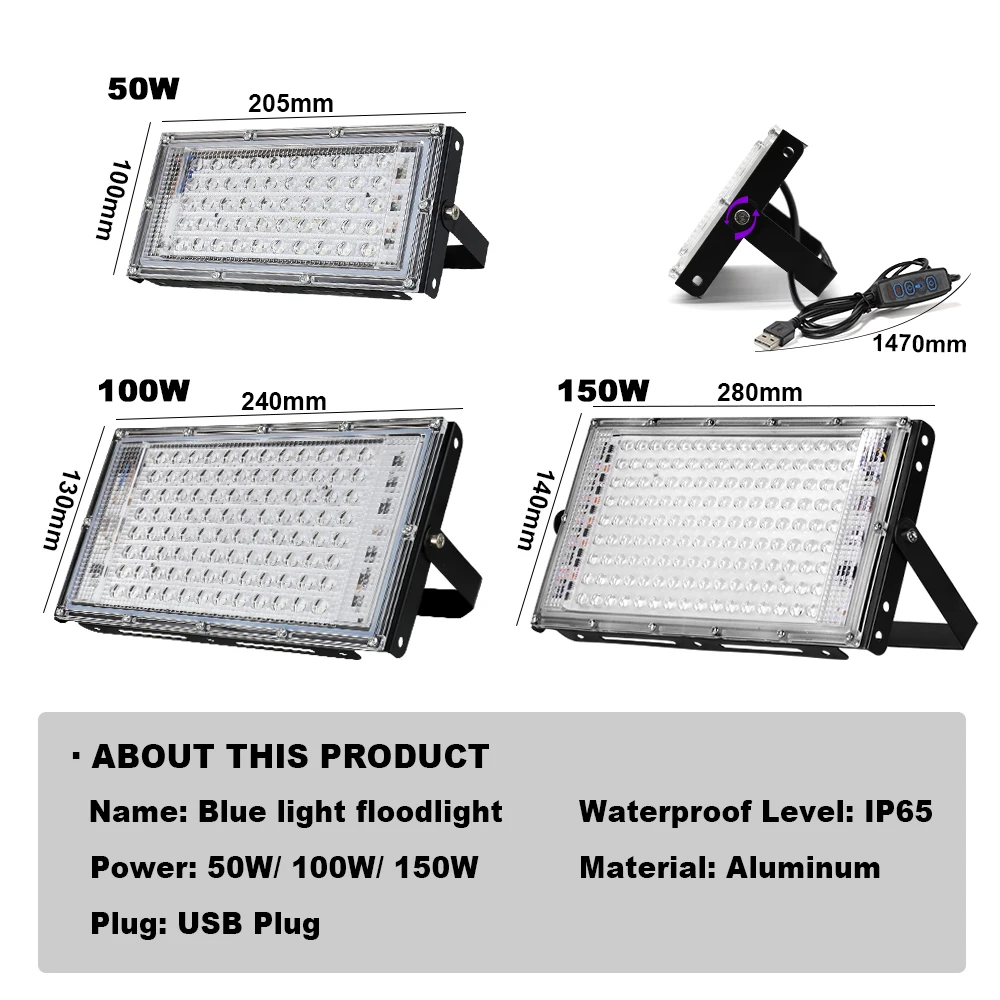 LED Flood Light UV Floodlight 50W 100W 150W UV LED Floodlights AC220V Led Lights Stage Lamp Waterproof Fluorescent Party Disco LED USB Stage Blacklight