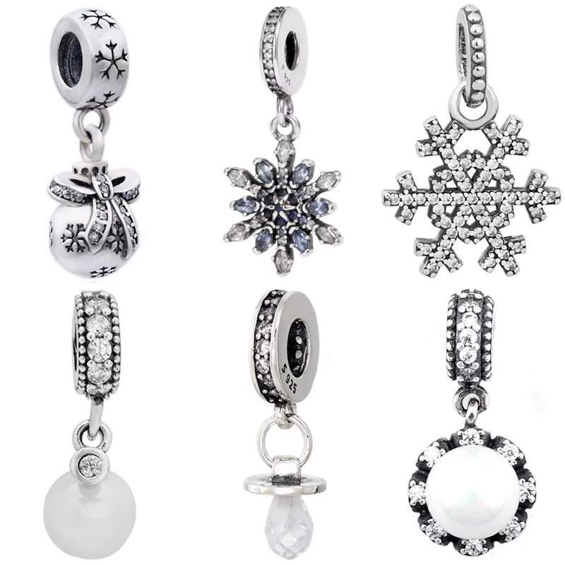 

Pacifier Everlasting Grace Elegance Pearl Snowflake Ornament Pendant Charm Jewelry Fit 925 Sterling Silver Bead Popular Bracelet