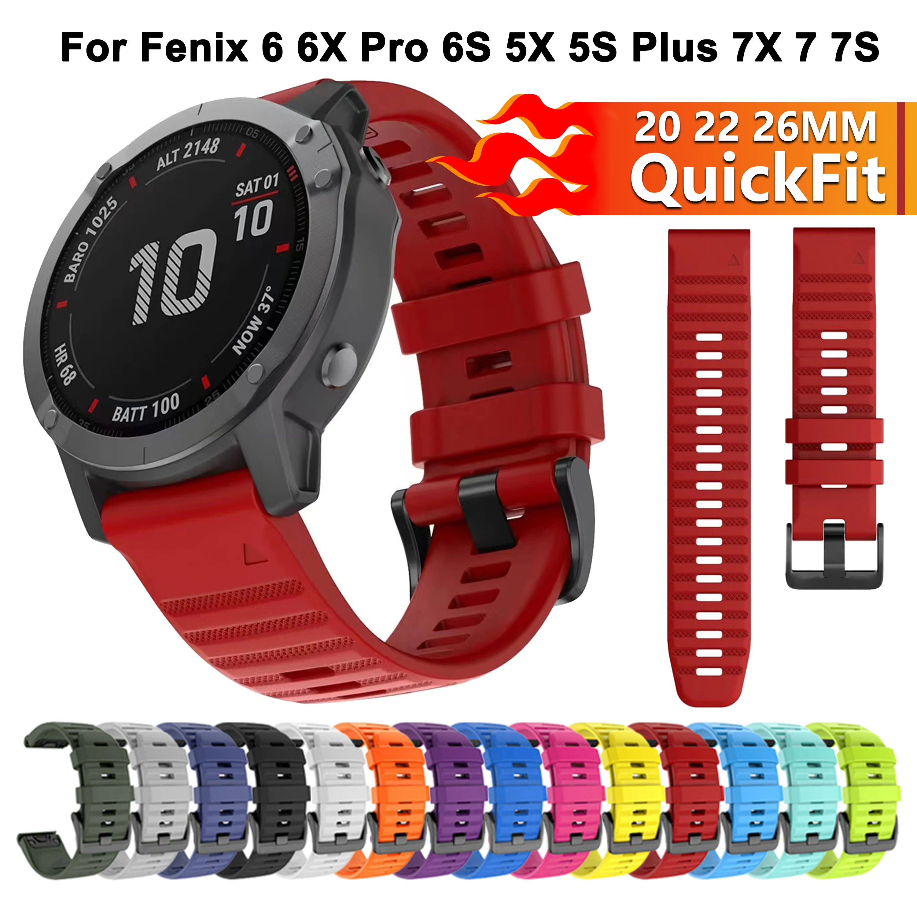 

Bracelet for Garmin fenix 6X Pro 6 6S Smart watch Band 20 22 26mm QuickFit Strap for fenix 7X 7 7S 5X 5S Plus 5 945 935 3HR D2