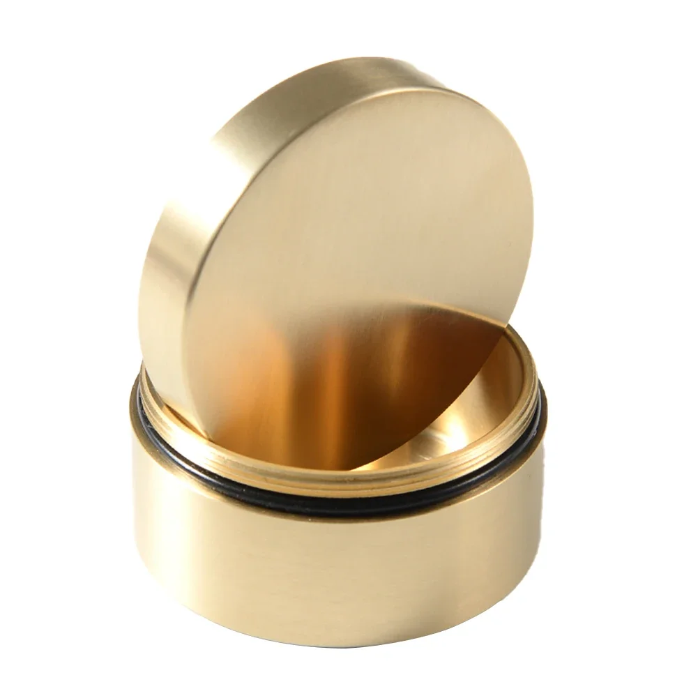Outdoor Sealed Brass Container Waterproof Storage Box for Jewelry Pill Moisture-proof Shockproof Space-saving Organizer with Lid