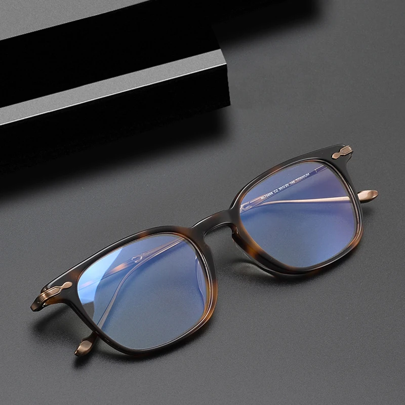 

Оправа для очков для мужчин и женщин из ацетатного титана, оптические дизайнерские классические ультралегкие очки для чтения при близорукости