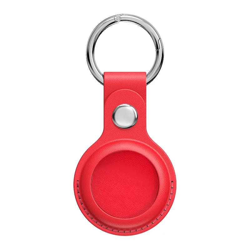 Leather Keychain for Apple Airtags Case protector Cover Bumper Shell Tracker Anti-scratch Air Tag Key Ring Holder Accessories