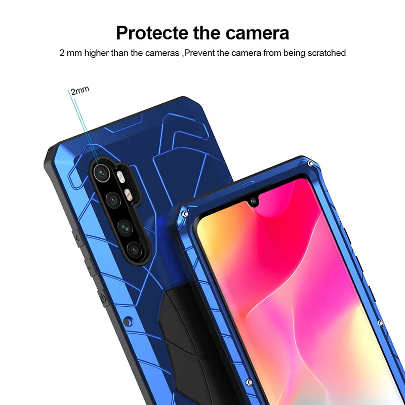 Armor Metal Aluminum Phone Case For Xiaomi Mi Note 10 Lite Pro Mi 11 Redmi Note 9s Full Protective Bumper Shockproof Cover