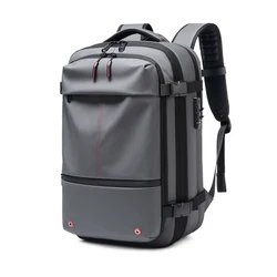 Men's Large Capacity Expandable Travel and Business Backpack (Grey-NO Pumps)