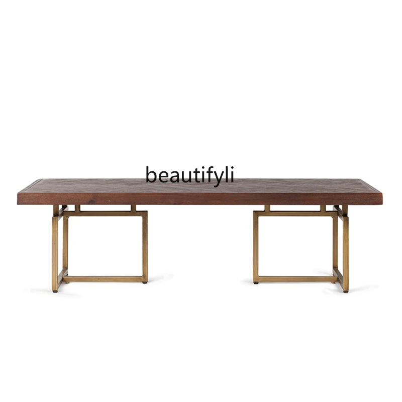 

Простой чайный столик для гостиной из массива дерева в американском индустриальном стиле креативный дизайнерский чайный столик персонализированный чайный столик из массива дерева