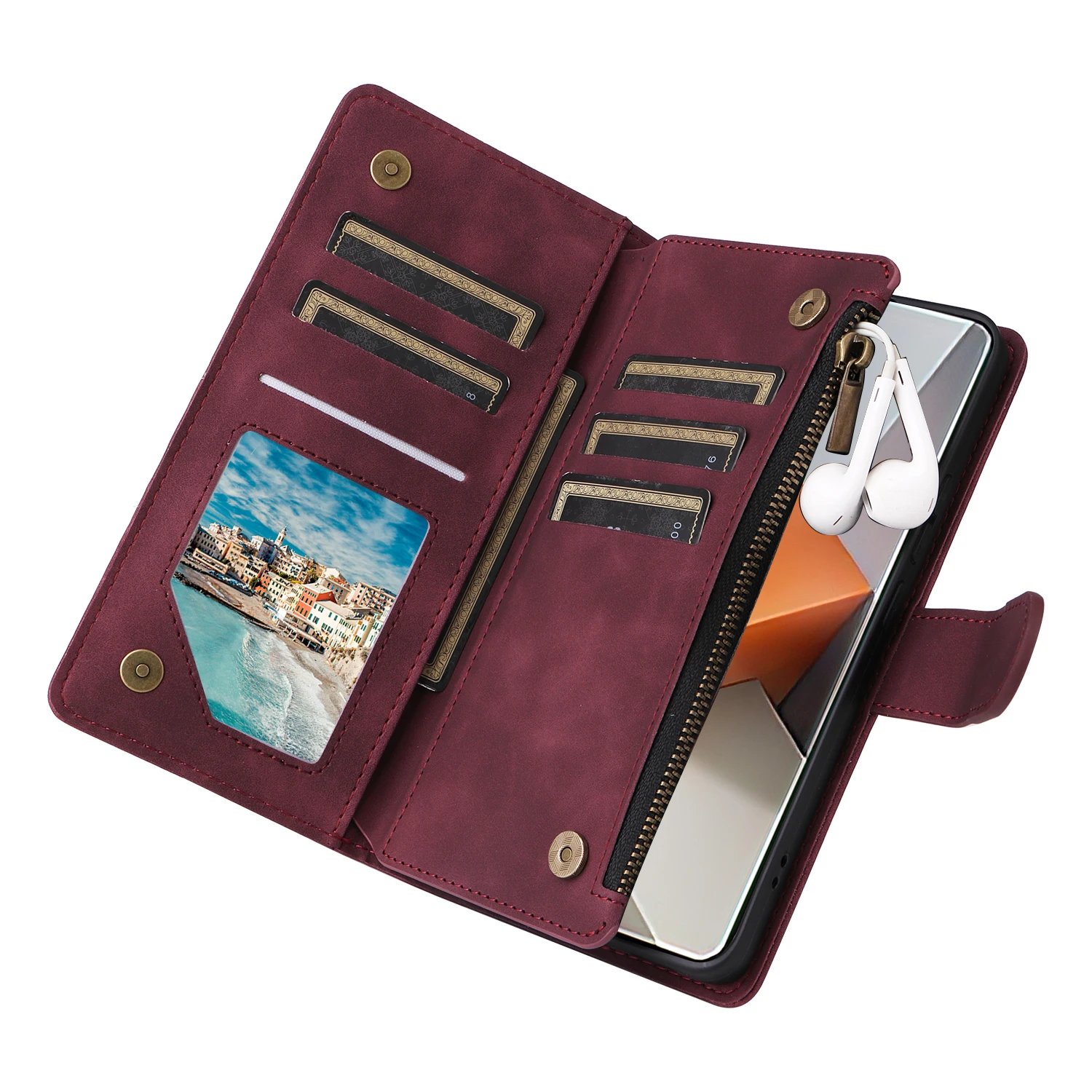 Premium Magnetic Flip Leather Wallet Case with Card Slot