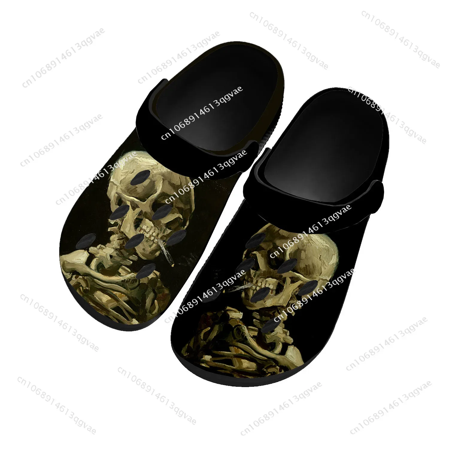 

Van Gogh Smoking Skeleton Home Clog Mens Women Youth Boy Girl Sandals Shoes Garden Bespoke Customized Shoe Beach Hole Slippers