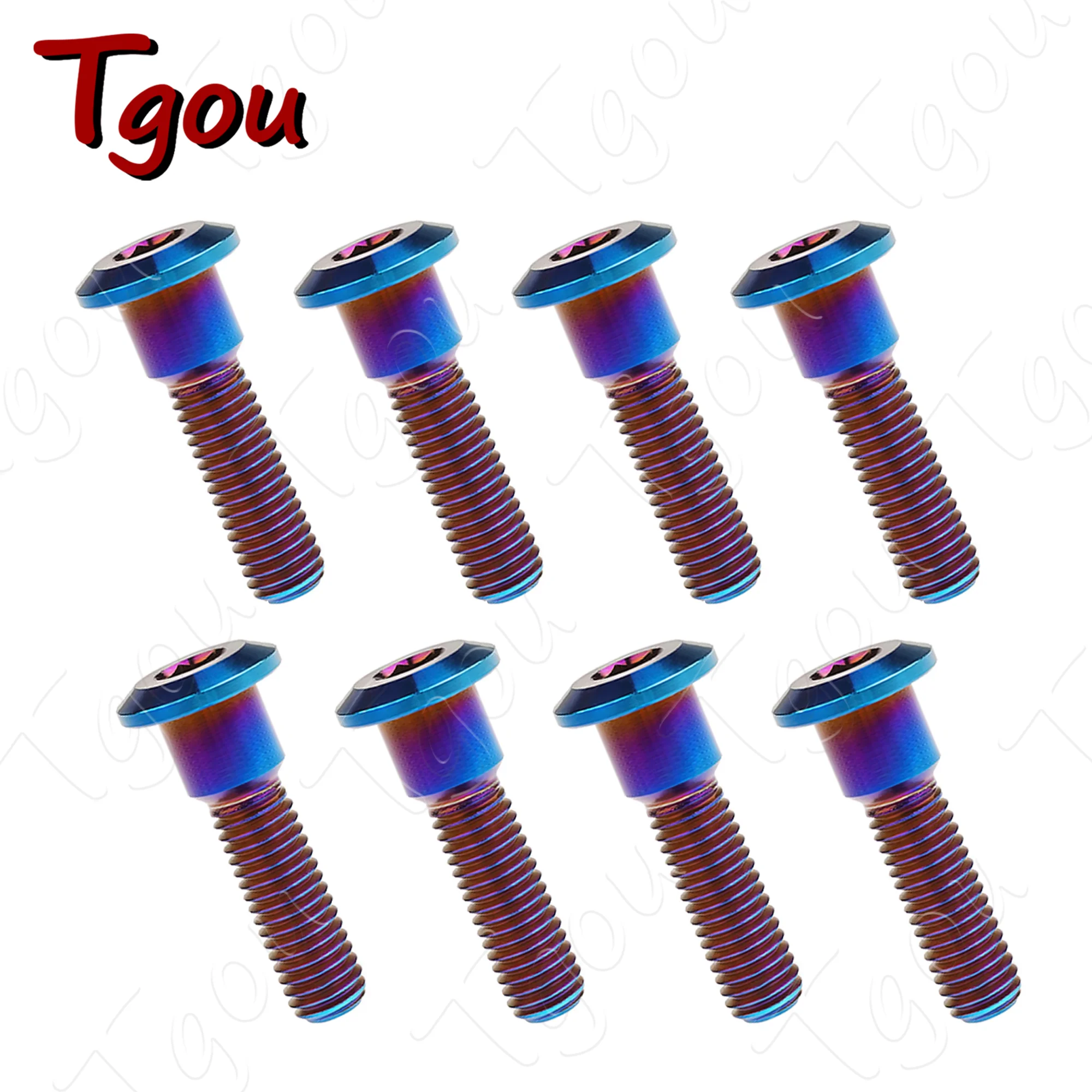 Tgou 티타늄 볼트 육각 헤드 나사, 오토바이 리어 브레이크 로터, M8x20, 22, 25, 30, 33, 35, 40mm, 8 개