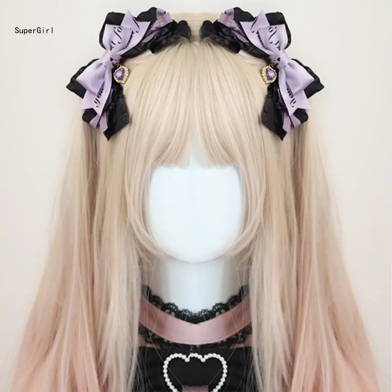 

Sweet Hair Clip for Girls Y2K Cool Punk Hairpins Big-Bow Hairclips Animation Hair Barrettes Subculture Hair Accessories