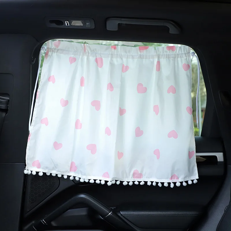 

Wind Automobile Sunshade Fabric Sunscreen Thermal Insulation Vehicle-mounted Retractable Suction Curtain All-season Universal