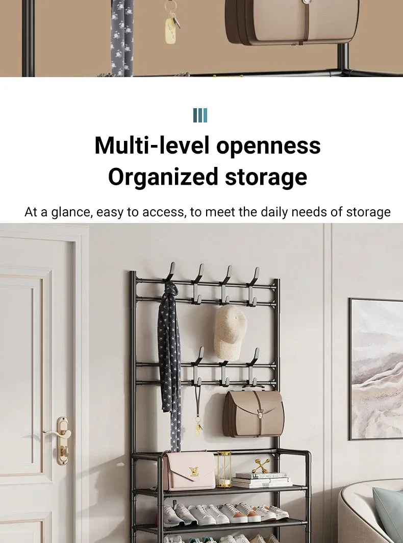 DIVEDEER 4-5 Tier Home Wardrobe Rack Bedroom Wardrobe Rack DIY Dustproof Storage Cabinet Shoe Rack Hanging Bag Storage Cabinet