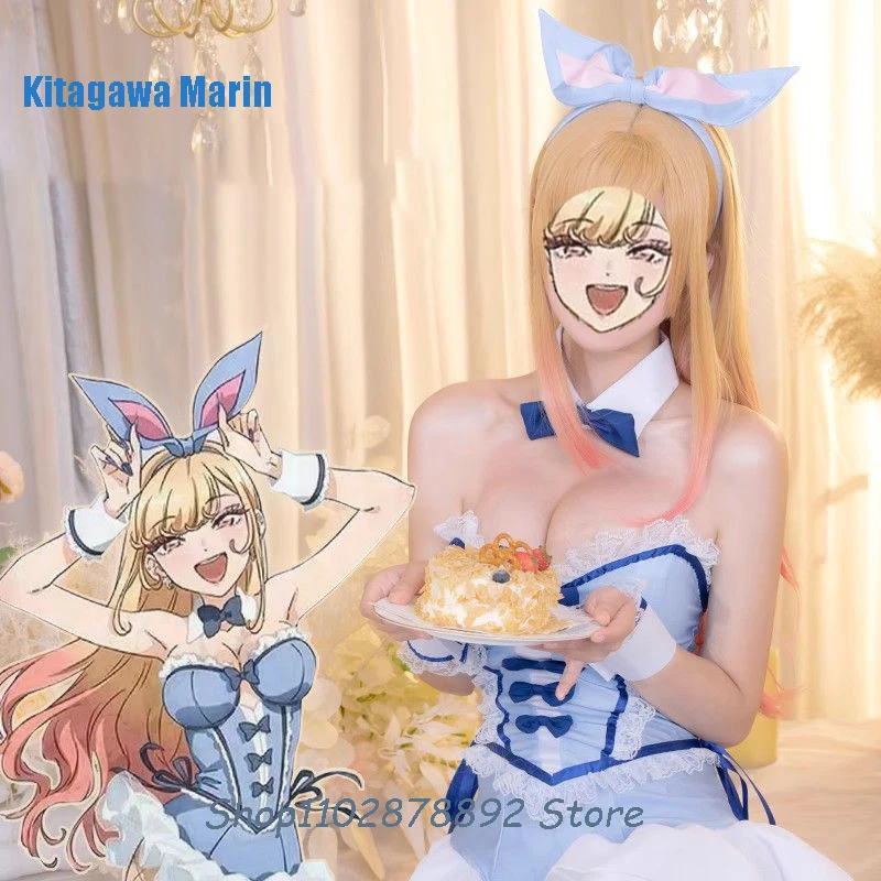 

Kitagawa Marin Cosplay Sexy Cute Blue Bunny Girl My Dress Up Darling Marin Kitagawa Cosplay Costumes Role Play Cosplay Outfit