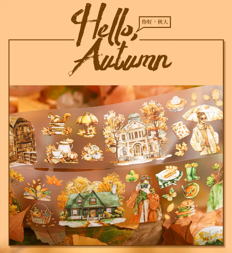 60mm * 2m Vintage Haustier Herbst Mädchen Serie Bänder DIY Scrap booking Dekor Junk Journal Collage Briefpapier Handwerk Bänder – Detail 6